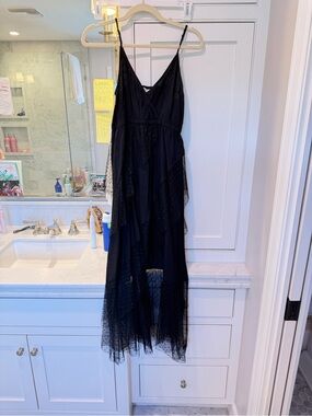 Love Charcoal Gray Crinkled V-Neck Dress